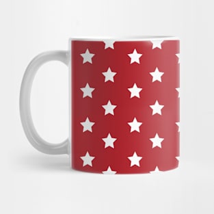 Stars Pattern - White and Red Mug